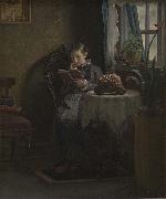 Michael Ancher Anna Ancher reading Spain oil painting artist